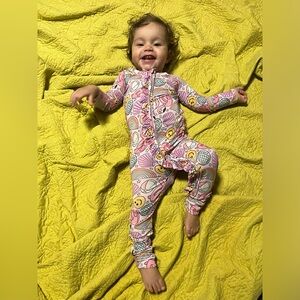 Bums and Roses convertible bamboo footie 18-24 months